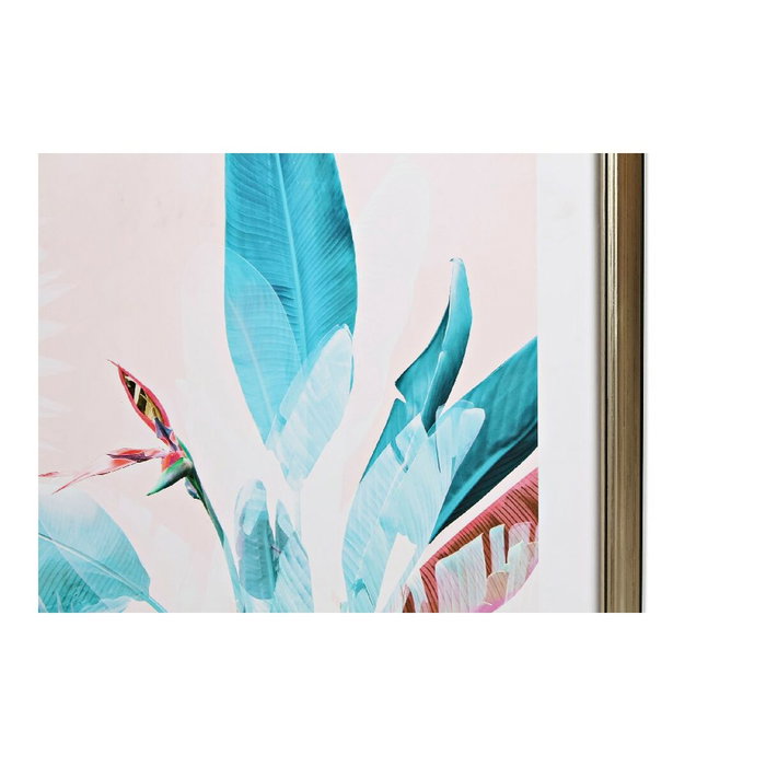 DKD Home Decor Set de 3 Cuadros Tropicales MDF y Cristal 60x4x80 cm