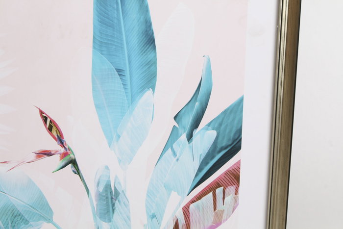 DKD Home Decor Cuadro Tropical Rosa Turquesa Negro 4 x 80 x 60 cm (3 Unidades)