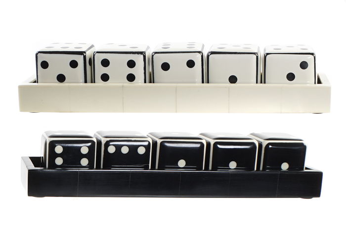 DKD Home Decor Juego De Mesa Moderno Negro Blanco Hueso 6 x 6 x 30 cm (2 Unidades)