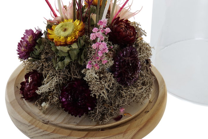 DKD Home Decor Decoración de Flores Seca y Cristal 17x17x26 cm