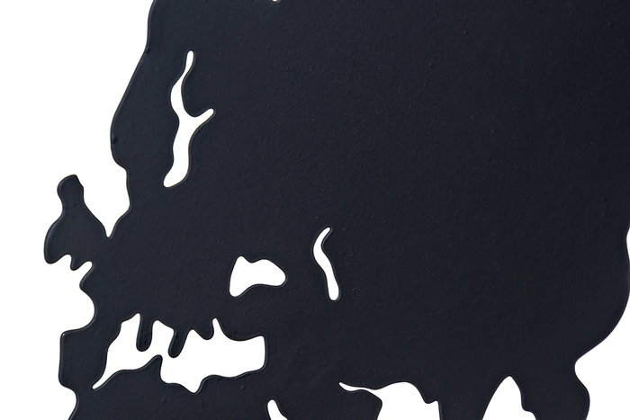 DKD Home Decor Decoración de Pared Mapa Mundi Metal Negro Blanco Cobre 40 x 40 cm (3 Unidades)