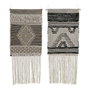 DKD Home Decor Decoración Pared Boho 1 x 61 x 45 cm Gris Oscuro Beige Algodón con Flecos (2 Unidades)