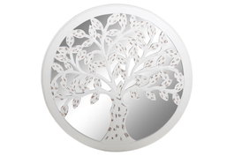 DKD Home Decor Decoración de Pared Árbol en Mango y Espejo 60x60 cm