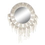 DKD Home Decor Espejo Algodón Macramé Blanco 75x75 cm