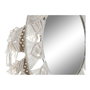 DKD Home Decor Espejo Algodón Macramé Blanco 75x75 cm