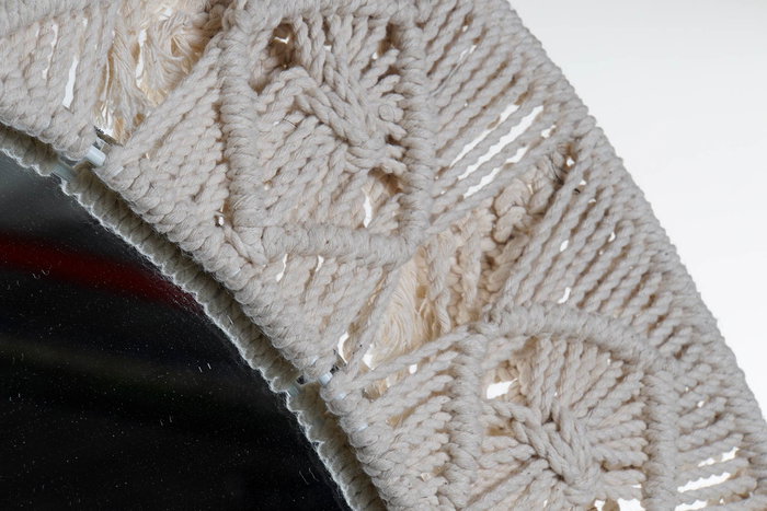 DKD Home Decor Espejo Boho Blanco 2 x 75 x 75 cm