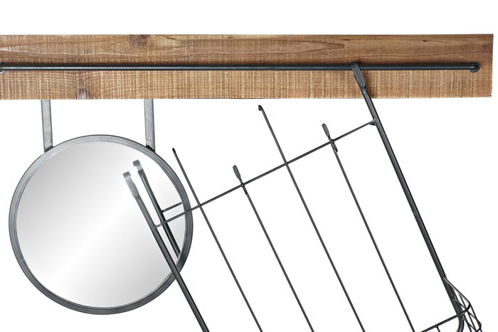 DKD Home Decor Espejo Abeto Metal con Cesta Natural 80x15x20 DKD Home Decor Espejo Abeto Metal con Cesta Natural 80x15x20