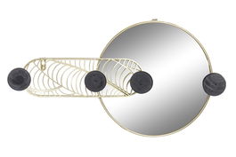 DKD Home Decor Espejo Dorado Negro 7 x 25 x 44 cm