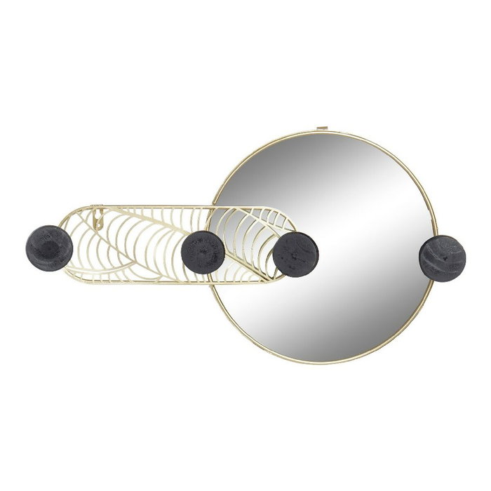 Espejo de pared DKD Home Decor Negro Dorado 44 x 7 x 25 cm Espejo de pared DKD Home Decor Negro Dorado 44 x 7 x 25 cm