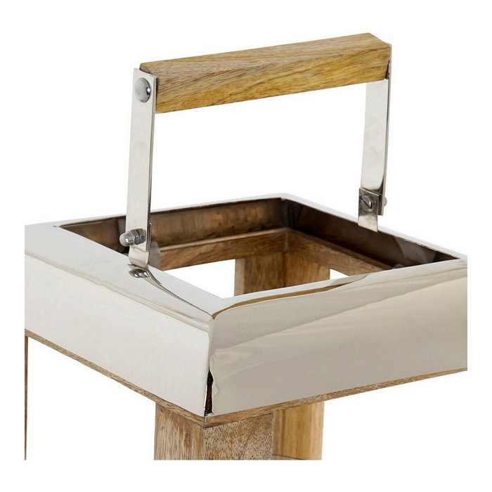DKD Home Decor Farola de Metal y Cristal Plateada 23x23x36 cm