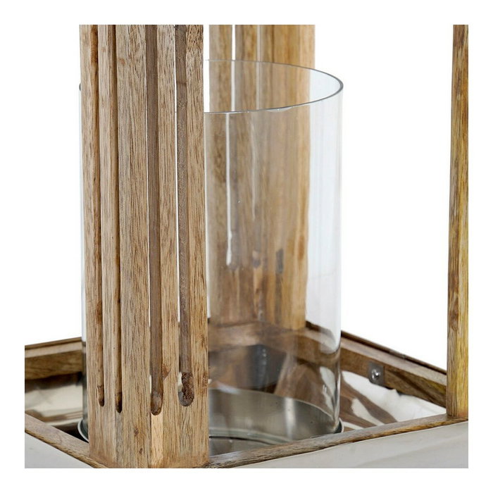 DKD Home Decor Farola de Metal y Cristal Plateada 23x23x36 cm