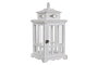 DKD Home Decor Farola Tradicional Blanco Pino y Cristal 22.5 x 47 x 22.5 cm