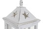 DKD Home Decor Farola Tradicional Clásica Blanca de Pino y Cristal para Jardín, Lámpara de Pie Exterior Decorativa 21x51x21 cm