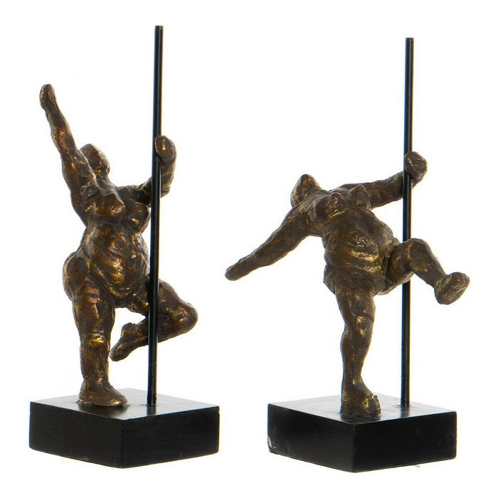 DKD Home Decor Figuras de Bailarina en Aluminio y Mango, Pack de 2