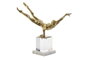 DKD Home Decor Figura de Gimnasta en Resina y Cristal Dorado