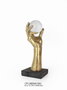 DKD Home Decor Figura de Mano en Resina y Cristal Dorado