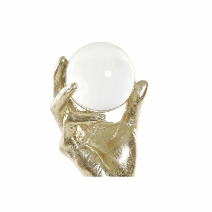 DKD Home Decor Figura de Mano en Resina y Cristal Dorado