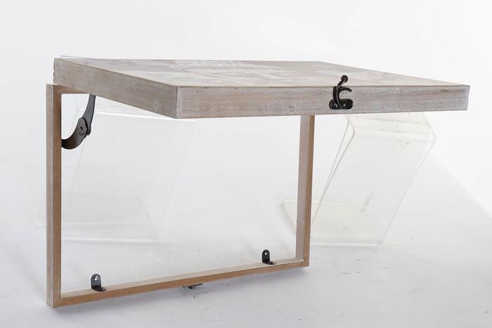 DKD Home Decor Tapa Contador Oriental Gris Buda Mdf 46.5 x 6 x 31 cm (2 Unidades)