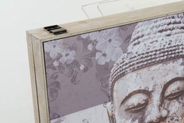 DKD Home Decor Tapa Contador Oriental Gris Buda Mdf 46.5 x 6 x 31 cm (2 Unidades)