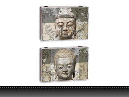 DKD Home Decor Tapa Contador MDF Buda Gris (Pack de 2)