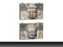 DKD Home Decor Tapa Contador MDF Buda Gris (Pack de 2)
