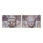 DKD Home Decor Tapa Contador MDF Buda Gris (Pack de 2)