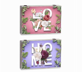 DKD Home Decor Tapa Contador MDF Home 2 Surtido Rosa y Lila