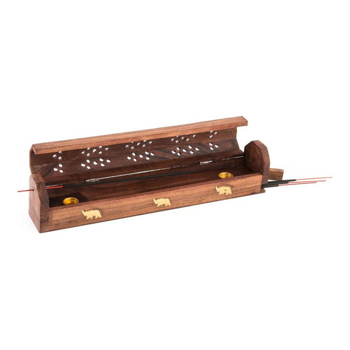 DKD Home Decor Soporte Incienso Set de 20 (6 Unidades), Bambú y Madera, Mandala