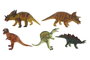 DKD Home Decor Set de 6 Dinosaurios de PVC Blando Multicolor