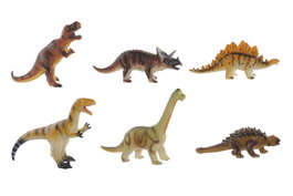 DKD Home Decor Set de 6 Dinosaurios de PVC Blando Multicolor