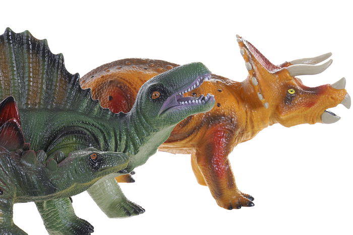 DKD Home Decor Juguete Dinosaurio Blando Multicolor PVC 12.5 x 36 x 27 cm (6 Unidades)
