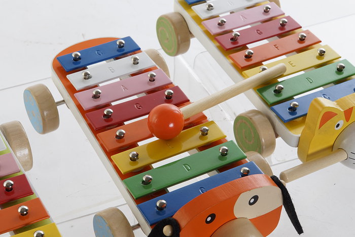 DKD Home Decor Xilofono Infantil Multicolor Madera Metal Animales 27 x 8.5 x 13.6 cm (3 Unidades)