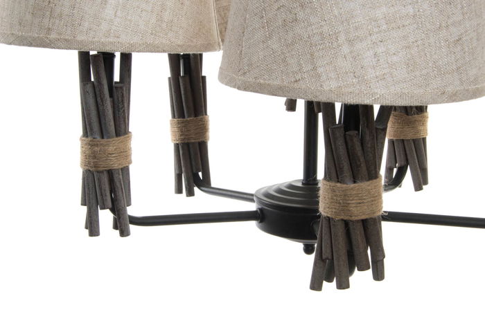 DKD Home Decor Lámpara Techo Gris Beige 55 x 100 x 55 cm