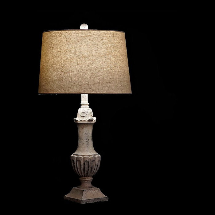 DKD Home Decor Lámpara de Sobremesa en Resina con Acabado Envejecido