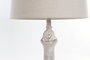 DKD Home Decor Lámpara de Sobremesa Neoclásica en Blanco Rozado Beige 38 x 38 x 73 cm con Portalámparas E27 - Acabado Desgastado