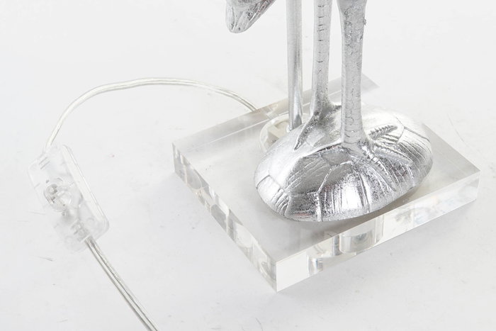 DKD Home Decor Lámpara Sobremesa Oriental Plateado Negro 33 x 74 x 33 cm