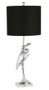 DKD Home Decor Lámpara de Sobremesa Garza Plateada y Negra