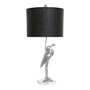 DKD Home Decor Lámpara de Sobremesa Garza Plateada y Negra