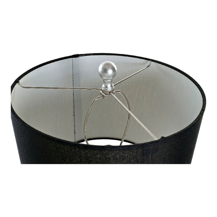 DKD Home Decor Lámpara de Sobremesa Garza Plateada y Negra