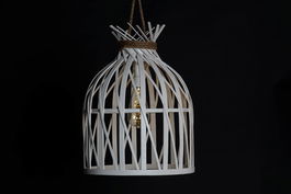 DKD Home Decor Lámpara Techo Mediterraneo Blanco 30.5 x 40.5 x 30.5 cm LED