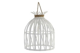 DKD Home Decor Lámpara de Techo LED de Bambú Blanco (3XAA)