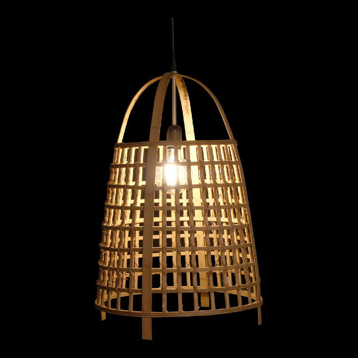 DKD Home Decor Lámpara de Techo de Ratán Natural 42x42x63 cm