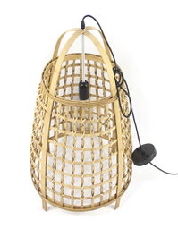 DKD Home Decor Lámpara de Techo de Ratán Natural 42x42x63 cm