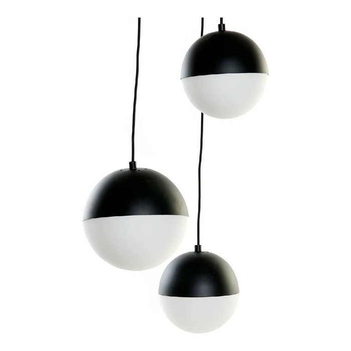 DKD Home Decor Lámpara de Techo de Metal y Cristal con Bolas Negro y Blanco DKD Home Decor Lámpara de Techo de Metal y Cristal con Bolas Negro y Blanco