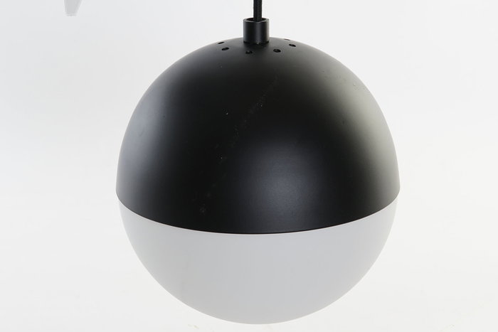 DKD Home Decor Lámpara Techo Moderno Negro Blanco 40 x 80 x 40 cm Metal Cristal