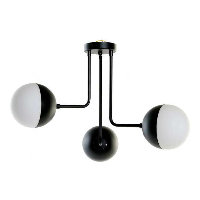 DKD Home Decor Lámpara de Techo de Metal y Cristal con Bolas en Negro y Blanco