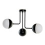 DKD Home Decor Lámpara de Techo de Metal y Cristal con Bolas en Negro y Blanco