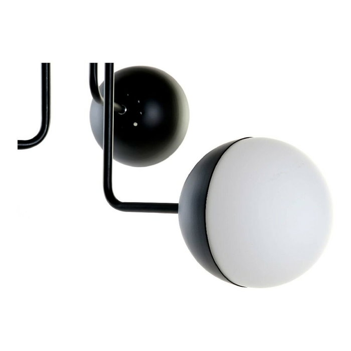 DKD Home Decor Lámpara de Techo de Metal y Cristal con Bolas en Negro y Blanco
