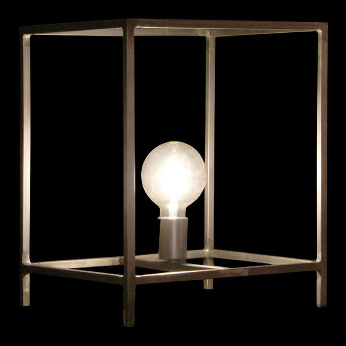 DKD Home Decor Lámpara de sobremesa de metal gris oscuro