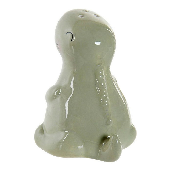 DKD Home Decor Salero con Tapa Dinosaurio Blanco Verde